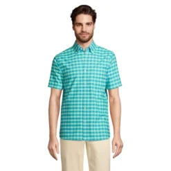 Lands' End Lands' End Men's Traditional Fit Short Sleeve Comfort-First Sail Rigger Oxford Shirt -Lands' End Store GUEST 25caf6a0 d9e0 4889 9a50 b986fdba5a02