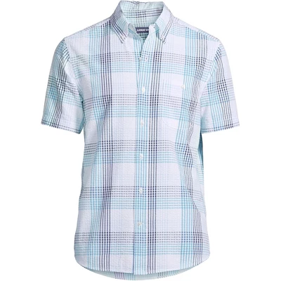 Lands' End Men's Traditional Fit Short Sleeve Seersucker Shirt 3 Lands' End Men's Traditional Fit Short Sleeve Seersucker Shirt - Image 3