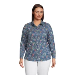 Lands' End Women's No Iron Supima Cotton Long Sleeve Shirt -Lands' End Store GUEST 29a9f6c8 765c 42d4 8c79 b28dff4a7ff8