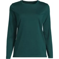 Lands' End Women's Relaxed Supima Cotton Long Sleeve Crewneck T-Shirt -Lands' End Store GUEST 2a799436 ef7b 4ea3 91a1 8887b7857344