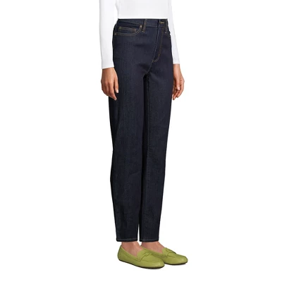 Lands' End Lands' End Women's High Rise Straight Leg Ankle Jeans 2 Lands' End Lands' End Women's High Rise Straight Leg Ankle Jeans - Image 2