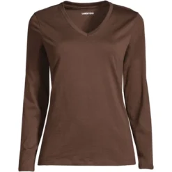 Lands' End Women's Tall Relaxed Supima Cotton Long Sleeve V-Neck T-Shirt -Lands' End Store GUEST 2c5a2d4e 9852 4f19 a1fe 9321fceb046e 1
