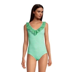 Lands' End Draper James X Lands' End Women's Chlorine Resistant Ruffle V-neck One Piece Swimsuit 6 Lands' End Draper James X Lands' End Women's Chlorine Resistant Ruffle V-neck One Piece Swimsuit -Lands' End Store GUEST 2c629b84 8665 4eb4 b4c5 67f3522f69e1