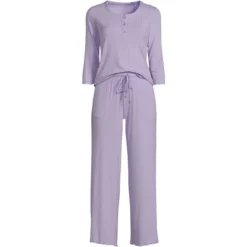 Lands' End Women's Pointelle Rib 2 Piece Pajama Set - 3/4 Sleeve Top And Crop Pants 8 Lands' End Women's Pointelle Rib 2 Piece Pajama Set - 3/4 Sleeve Top And Crop Pants -Lands' End Store GUEST 2eff7d86 dc9a 48d4 a466 a1ffea4d687e