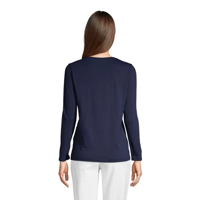 Lands' End Women's Tall Relaxed Supima Cotton Long Sleeve Crewneck T-Shirt 1 Lands' End Women's Tall Relaxed Supima Cotton Long Sleeve Crewneck T-Shirt