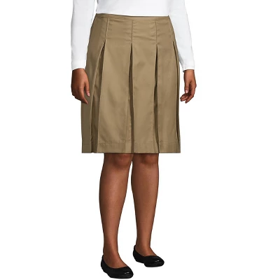 Lands' End Lands' End School Uniform Women's Solid Box Pleat Skirt Top Of Knee 2 Lands' End Lands' End School Uniform Women's Solid Box Pleat Skirt Top Of Knee - Image 2