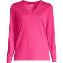 Lands' End Women's Tall Relaxed Supima Cotton Long Sleeve V-Neck T-Shirt -Lands' End Store GUEST 321ae82a 6348 407e b2ec d802a783f2db 1