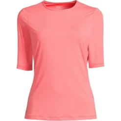 Lands' End Women's Crew Neck Elbow Sleeve Rash Guard UPF 50 Sun Protection Modest Swim Tee -Lands' End Store GUEST 344f2bd1 e4ca 4b1e ae11 99dd675b3325