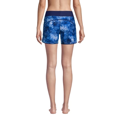 Lands' End Women's 5" Quick Dry Elastic Waist Board Shorts Swim Cover-up Shorts 1 Lands' End Women's 5" Quick Dry Elastic Waist Board Shorts Swim Cover-up Shorts