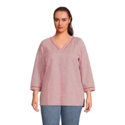Lands' End Women's Rayon 3/4 Sleeve V Neck Tunic Top -Lands' End Store GUEST 359b6d26 e48e 4281 b629 d68598a086ae