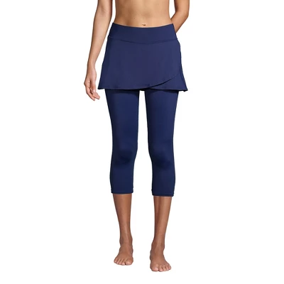 Lands' End Women's High Waisted Modest Skirted Swim Legging Pants Cover-up UPF 50 Sun Protection 2 Lands' End Women's High Waisted Modest Skirted Swim Legging Pants Cover-up UPF 50 Sun Protection - Image 2
