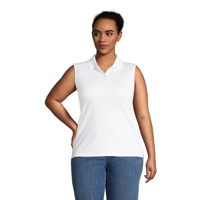 Lands' End Women's Sleeveless Supima Cotton Polo Shirt 3 Lands' End Women's Sleeveless Supima Cotton Polo Shirt - Image 3