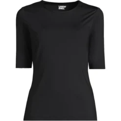 Lands' End Women's Crew Neck Elbow Sleeve Rash Guard UPF 50 Sun Protection Modest Swim Tee -Lands' End Store GUEST 38288397 993a 44e6 96a5 41fe753bdec1