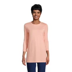 Lands' End Women's 3/4 Sleeve Supima Cotton Crewneck Tunic -Lands' End Store GUEST 38483f84 d47c 4a25 9cd7 b5a6f6e1df10