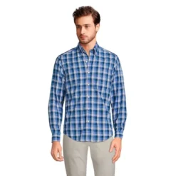 Lands' End Men's Tailored Fit Essential Lightweight Long Sleeve Poplin Shirt -Lands' End Store GUEST 388c21d0 4b2c 466e 9fb2 00b555a4f9dd