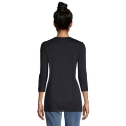 Lands' End Women's 3/4 Sleeve Supima Cotton Crewneck Tunic