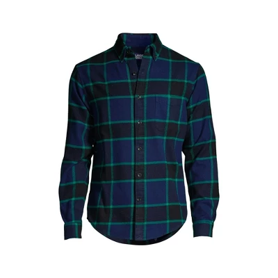 Lands' End Men's Tailored Fit Flagship Flannel Shirt 4 Lands' End Men's Tailored Fit Flagship Flannel Shirt - Image 4