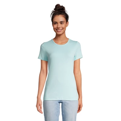 Lands' End Women's Cotton Rib Short Sleeve Crewneck T-shirt 6 Lands' End Women's Cotton Rib Short Sleeve Crewneck T-shirt - Image 6