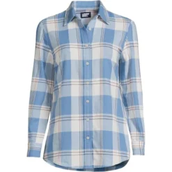 Lands' End Women's Tall Flannel Boyfriend Fit Long Sleeve Shirt -Lands' End Store GUEST 3ad24aa7 52ea 4fdf 9164 04225a5db580