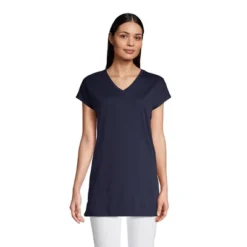 Lands' End Women's Short Sleeve Supima Cotton Xlong Vneck Tunic -Lands' End Store GUEST 3b5fde9a 4467 4bec aaba 77ae2a39f7ee