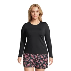 Lands' End Women's Crew Neck Long Sleeve Rash Guard UPF 50 Sun Protection Modest Swim Tee -Lands' End Store GUEST 3bc2be5d 5341 494b 8c07 d3cfc0cea087