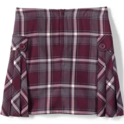 Lands' End School Uniform Girls Side Pleat Plaid Skort Above Knee
