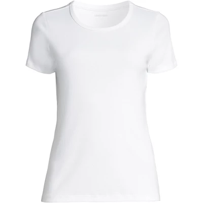 Lands' End Women's Cotton Rib Short Sleeve Crewneck T-shirt 5 Lands' End Women's Cotton Rib Short Sleeve Crewneck T-shirt - Image 5