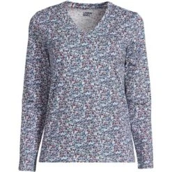 Lands' End Women's Relaxed Supima Cotton Long Sleeve V-Neck T-Shirt -Lands' End Store GUEST 3fbb6fef 2a75 4522 9167 619c5903251c