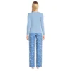 Lands' End Women's Tall Pajama Set Knit Long Sleeve T-Shirt And Flannel Pants