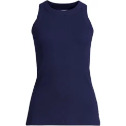 Lands' End Women's 2x2 Rib Crew Neck Tank Top -Lands' End Store GUEST 41f4923c 922e 4483 8a97 d6e1f08b6be3