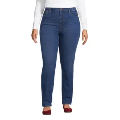 Lands' End Women's Recover High Rise Straight Leg Blue Jeans -Lands' End Store GUEST 42183e9e 2a89 4160 b0c9 6d9230b5c936