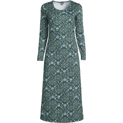 Lands' End Women's Cotton Long Sleeve Midcalf Nightgown 3 Lands' End Women's Cotton Long Sleeve Midcalf Nightgown - Image 3