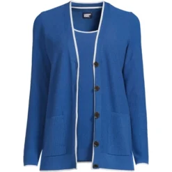 Lands' End Women's Fine Gauge Cotton Cardigan And Tank Sweater Set -Lands' End Store GUEST 44123cd6 491c 44d9 950b dec9724ab488