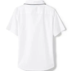 Lands' End School Uniform Girls Piped Peter Pan Collar Broadcloth Shirt