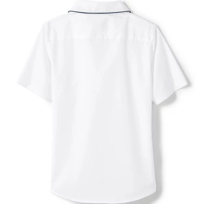 Lands' End School Uniform Girls Piped Peter Pan Collar Broadcloth Shirt 1 Lands' End School Uniform Girls Piped Peter Pan Collar Broadcloth Shirt