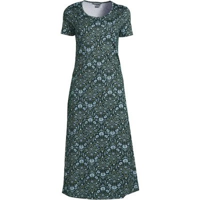 Lands' End Women's Cotton Short Sleeve Midcalf Nightgown 3 Lands' End Women's Cotton Short Sleeve Midcalf Nightgown - Image 3
