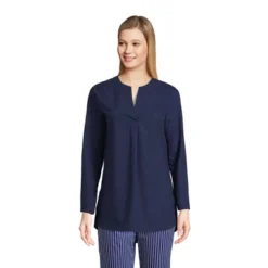 Lands' End Women's Wrinkle Free No Iron Split Neck Soft Tunic Top -Lands' End Store GUEST 48a9ea22 3ee8 4f78 bc09 73012da3e6fd