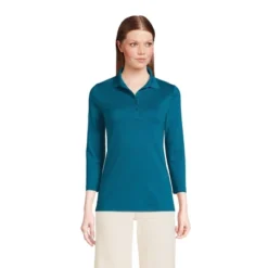 Lands' End Women's Supima Cotton 3/4 Sleeve Polo Shirt 12 Lands' End Women's Supima Cotton 3/4 Sleeve Polo Shirt -Lands' End Store GUEST 49177898 d808 4d81 9e84 7eca113e3c62