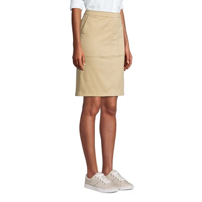 Lands' End Women's Mid Rise Elastic Waist Pull On Knockabout Chino Skort 2 Lands' End Women's Mid Rise Elastic Waist Pull On Knockabout Chino Skort - Image 2