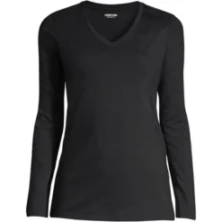 Lands' End Women's Relaxed Supima Cotton Long Sleeve V-Neck T-Shirt -Lands' End Store GUEST 4b08cc9c f84d 4ed0 9a0f 6046779ff286