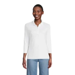 Lands' End Women's Tall Supima Cotton 3/4 Sleeve Polo Shirt -Lands' End Store GUEST 4c5fe517 afa6 4e02 823d db9125f5fb48