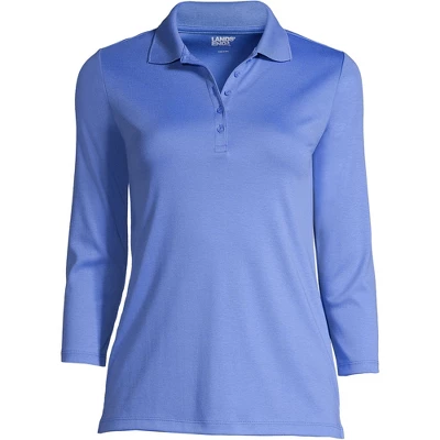 Lands' End Women's Supima Cotton 3/4 Sleeve Polo Shirt 5 Lands' End Women's Supima Cotton 3/4 Sleeve Polo Shirt - Image 5