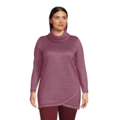 Lands' End Women's Sweater Fleece Tunic Cowl Neck Pullover -Lands' End Store GUEST 4d7f9734 a644 4ab4 99ae e938ab8b312d