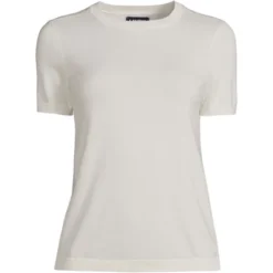 Lands' End Women's Fine Gauge Crew Neck Short Sleeve Tee Sweater -Lands' End Store GUEST 4f55ee63 31c7 46d0 a877 a7486c6d3088