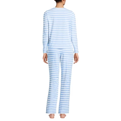 Lands' End Women's Petite Knit 2 Piece Pajama Set - Long Sleeve Top And Pants 4 Lands' End Women's Petite Knit 2 Piece Pajama Set - Long Sleeve Top And Pants - Image 4