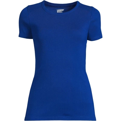 Lands' End Women's Cotton Rib Short Sleeve Crewneck T-shirt 10 Lands' End Women's Cotton Rib Short Sleeve Crewneck T-shirt - Image 10