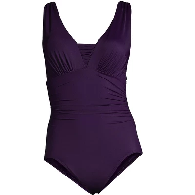 Lands' End Women's Mastectomy Slender Grecian Tummy Control Chlorine Resistant One Piece Swimsuit 3 Lands' End Women's Mastectomy Slender Grecian Tummy Control Chlorine Resistant One Piece Swimsuit - Image 3