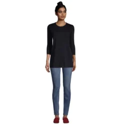 Lands' End Women's 3/4 Sleeve Supima Cotton Crewneck Tunic -Lands' End Store GUEST 4fea15b9 353f 4aff 8c75 23b55703e0e8