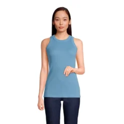Lands' End Women's 2x2 Rib Crew Neck Tank Top -Lands' End Store GUEST 501d4d24 93f9 465e b036 e2f664d39c14