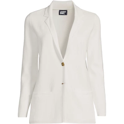 Lands' End Women's Fine Gauge Cotton Button Front Blazer Sweater 9 Lands' End Women's Fine Gauge Cotton Button Front Blazer Sweater - Image 9